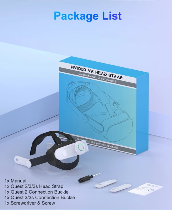 Hovedrem til VR-headset, Komfortabel pasform, Justerbare remme,MV1000