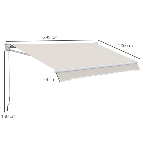 Retractable Awning, UV Protection, Easy Manual Adjustment