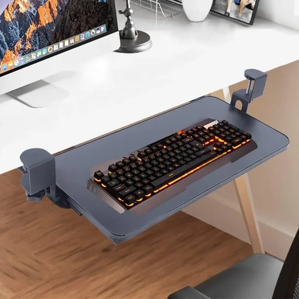 Tastaturbakke, Underbordmontering, Justerbar Højde,sort, 20 tommer