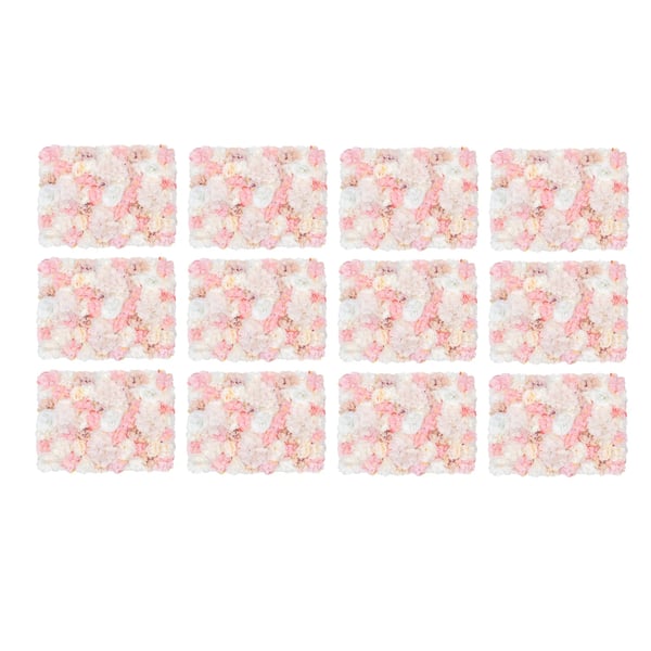Kunstige Blomster Vægpaneler, Elegant Design, Perfekt til Begivenheder,Pink