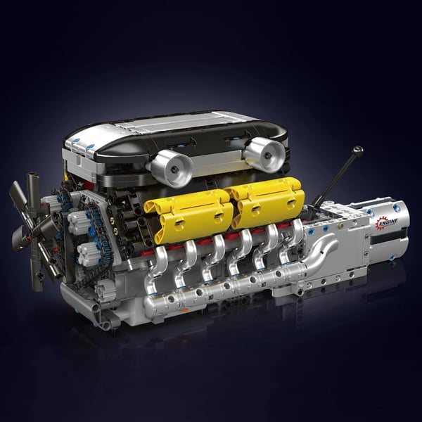 Mould King V12 Motor Byggesæt, 1260 Stykker, Miljøvenligt ABS Materiale,Original kassepakning