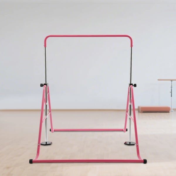 Gymnastikstang, Justerbar Højde, Bærbart Design,Pink
