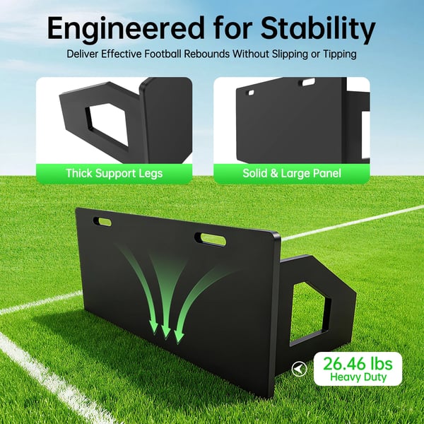 Fotboll Rebound Vägg, Hållbart HDPE Material, Fällbar Design,svart