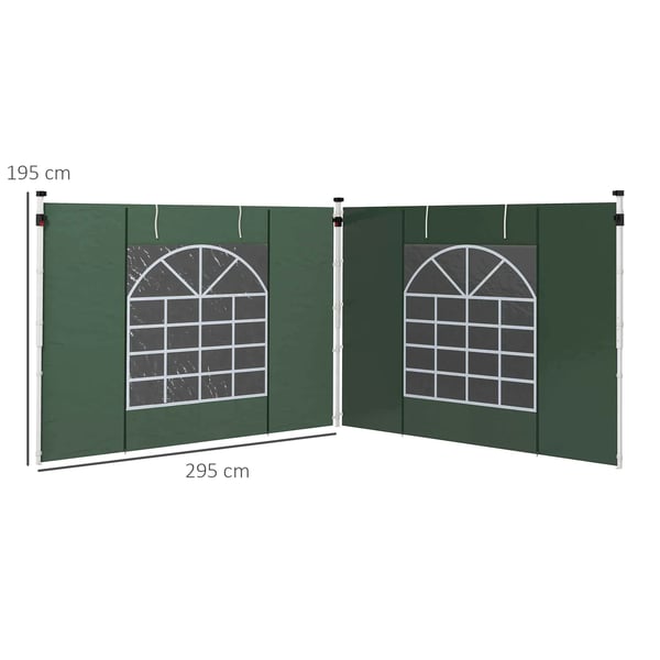 Gazebo Sidepaneler, Vandtætte, Velcro Fastgørere,A