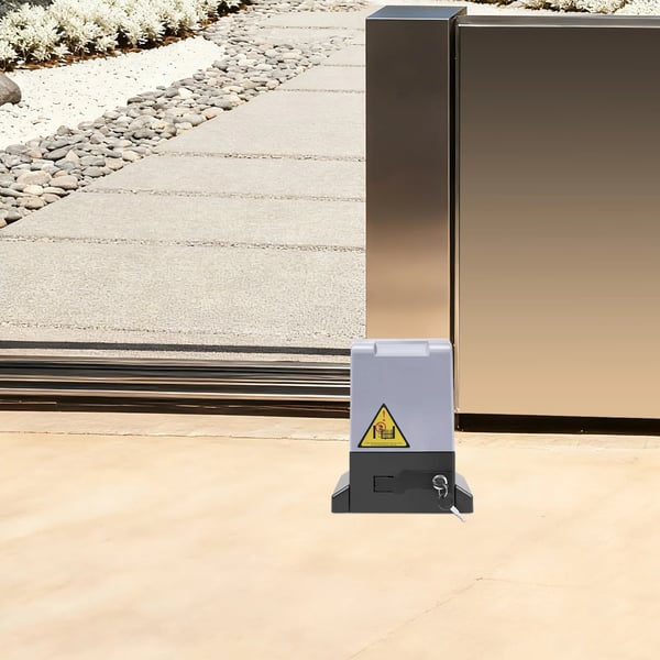 Svingportåbner, Automatisk Betjening, Kraftig Ydelse,750w, Sort og Grå