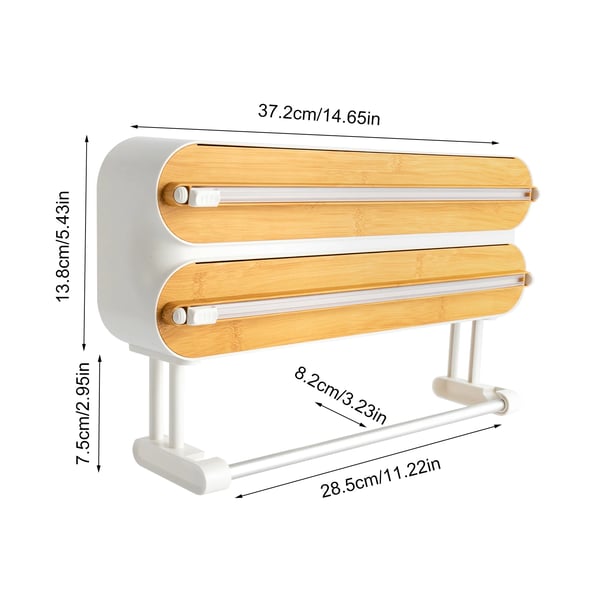 Plastfolie Dispenser, Væghængt, Pladsbesparende Organizer,MULTI