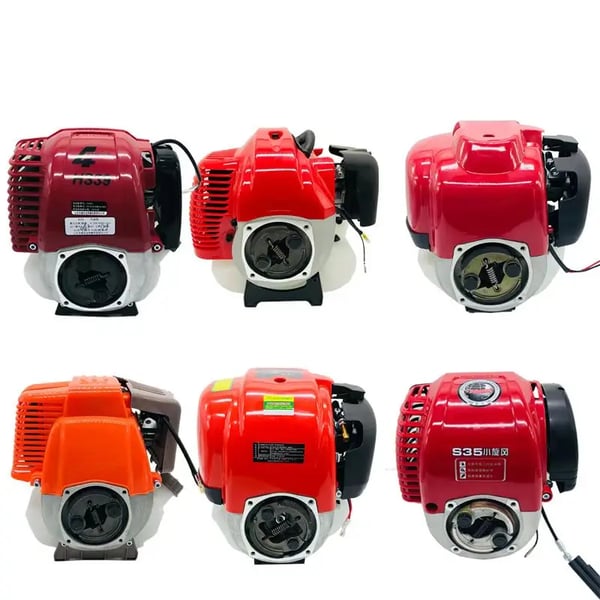 Benzinmotor, 4 takter, 35,8 cc, 1,3 HK, tomgangshastighed 3000 omdr./min, maksimal hastighed 9500 omdr./min