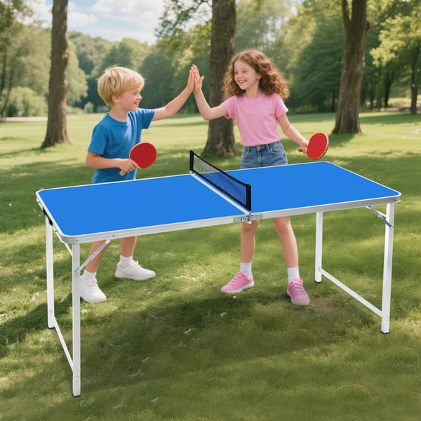 Ping Pong Bord, Bærbar, Sammenklappelig Design,Marineblå