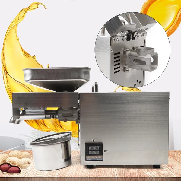 Oliepresser, 1500W Effekt, 45% Olieudvindingsrate, 45 x 18 x 30,5 cm Dimensioner, 2 kg Olieudbytte, 5 kg Presserhastighed