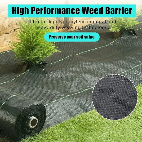 Ukulele Barriere Landskabsstof, 4ft x 250ft, Heavy Duty Holdbarhed,4ft x 250ft - Sort