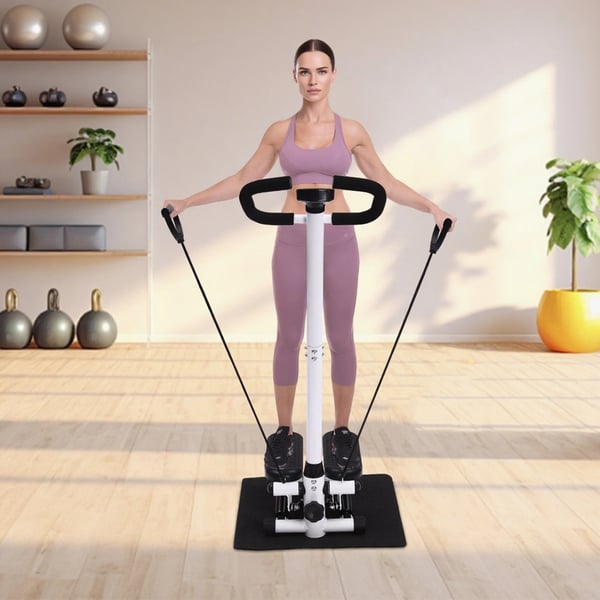 Fitness Stepper, Justerbar Højde, LCD Skærm,sort