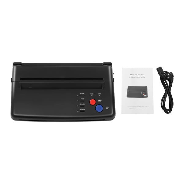 Tatoveringsoverførselsskabelonprinter, højopløsningskopiering, brugervenligt design,sort