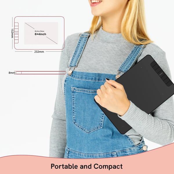 Grafiktablet, 8192 trykniveauer, tilpasselige genveje,DIGIT TEGN TAVLE