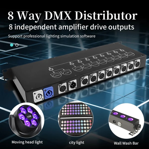 DMX512 Signal Splitter, 8 Kanal Kontrol, Holdbar Design,3pin
