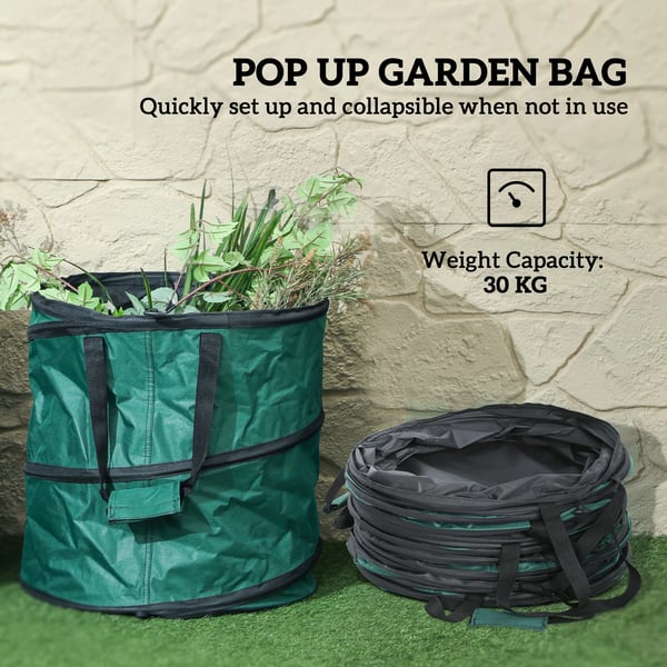 Trädgårdsavfall, hållbar design, pop-up-modell med dragkedja, ljusgrön