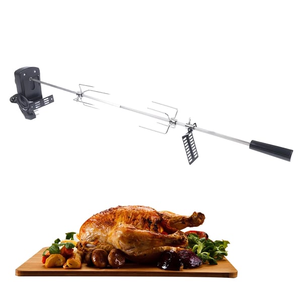 Grilli Sähkötikku, 360° Automaattinen Kierto, 4W Teho, Max. Kuormituskapasiteetti 8kg,Hopea