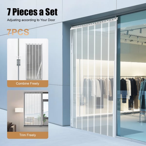 PVC Strip Gardiner, Holdbart Materiale, Nem Installation,HVID, Øje Top