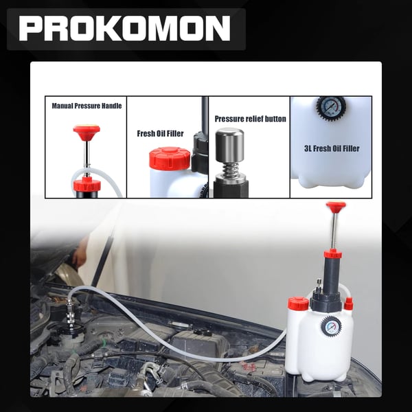 Transmissionoliefyldningsværktøj, 3L kapacitet, holdbart materiale, kompatibel med flere køretøjer, høj-effektiv pumpe, inkluderer adaptere