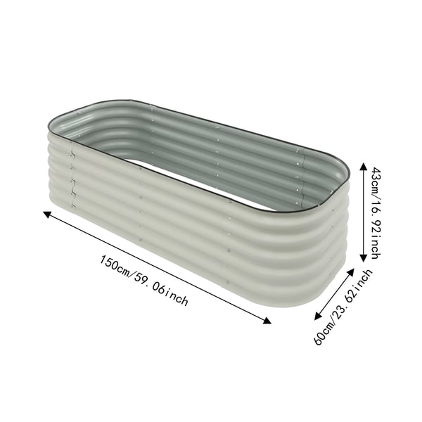 Hævet Havebed, Holdbar Konstruktion, Rummelig Design,HVID