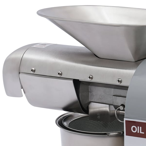 Oliepressemaskine, 1800W motor, justerbar temperaturkontrol,Sølv