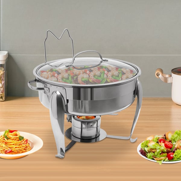 Chafing Dish, Buffetvarmer, Rustfrit Stål Konstruktion,Lys Grå