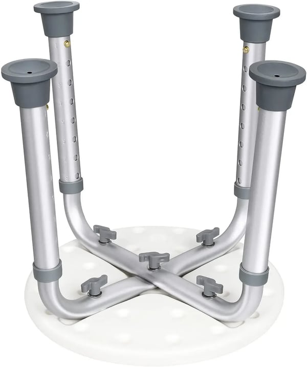 Bruserstol, Aluminiumkonstruktion, Højdejusterbar 36-54 cm, Skridsikre Fødder, Kompakt Design, Samling Påkrævet