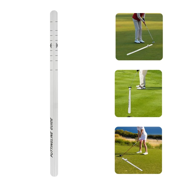 Golf Putting Alignment Rail, Letvægts Aluminium, Øjeblikkelig Feedback,HVID