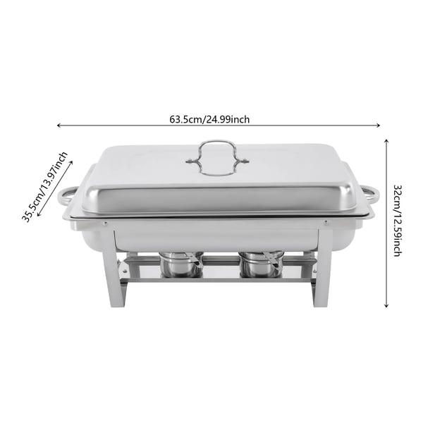 Chafing Dish, 3-kompartment, Justerbar Opvarmning/Køling,Sølv