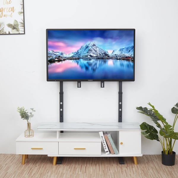 TV-taso, korkeussäädettävä, vapaasti seisova, Musta