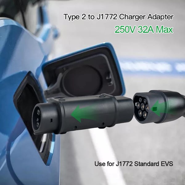 EV-adapteri, IP55-luokitus, kevyt muotoilu, laaja lämpötila-alue, Tyyppi 2 - Tyyppi 1, Tyyppi 2 - Tyyppi 1