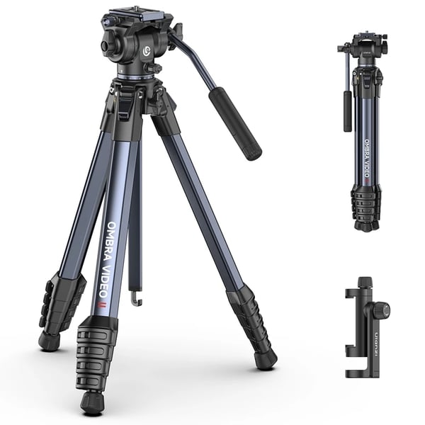Tripod, Letvægts Aluminium, 5-Sektioner Ben,sort