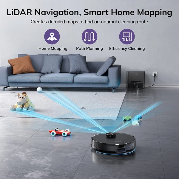 Robotstøvsuger og moppekombo, selv-tømning, 5000Pa sugeevne,EASINE BY ILIFE S20, EU