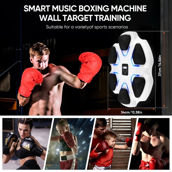 Boxningsmaskin, Bluetooth-anslutning, LED-display,VIT