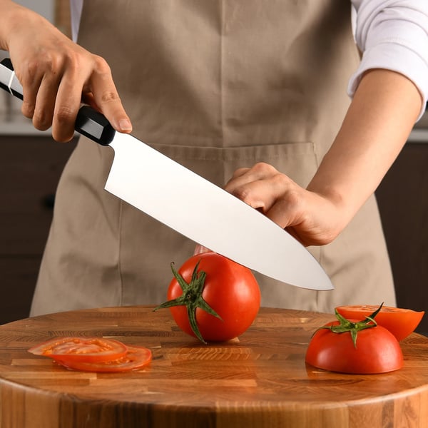 Kokkiveitsi, hiiliteräksinen terä, ergonominen G10-kahva,musta