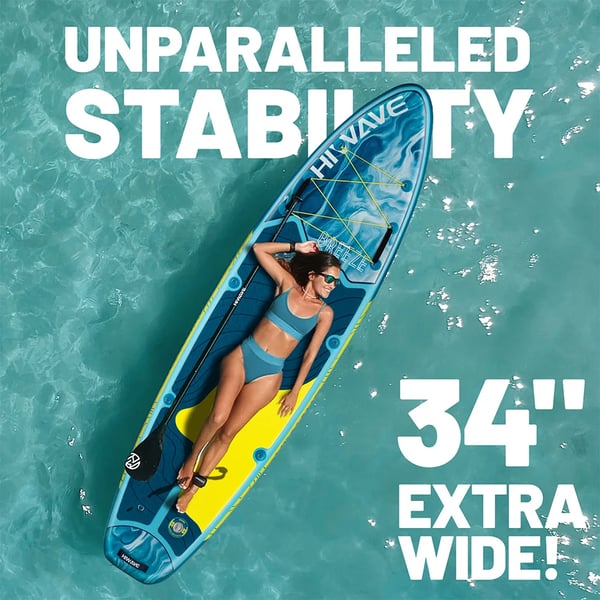 Oppustelig Paddle Board, Høj Vægtkapacitet, Holdbart PVC Materiale,BLÅ