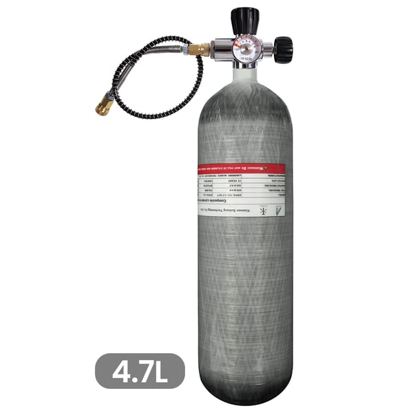 Tankstation, Kulfiber, Højt Tryk 300 Bar,4.7L med ventil