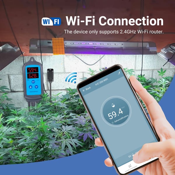 Kosteuden säätölaite, kaksoisliitäntä, Wi-Fi-yhteys,EU-pistoke