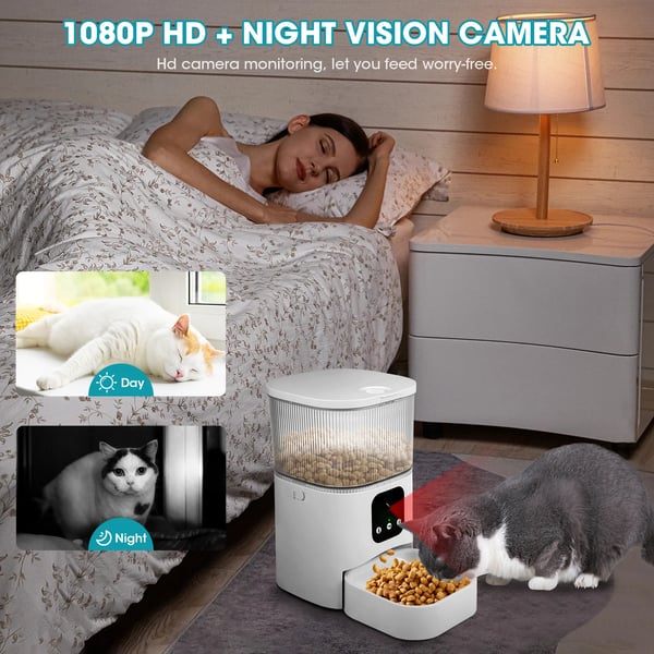 Automatisk Kattemadere, HD Kamera, APP Kontrol,HVID