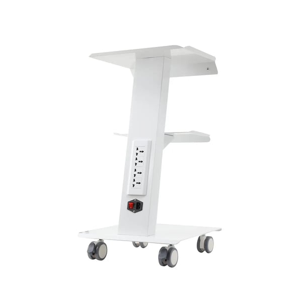 Dentalvogn, Stål Konstruktion, Dimensioner 70 x 40 x 95 cm, Høj Vægtkapacitet, Kompatibilitet med Medicinsk Brug, Udstyret med Fodbremser