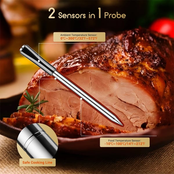 Kötttermometer, Bluetooth-anslutning, Vattentålig design,INT-11P-B