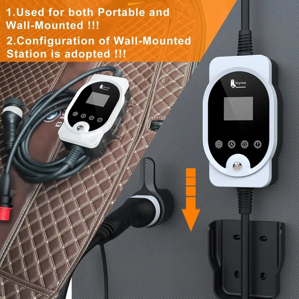 Sähkölatauslaite, Wi-Fi-ohjaus, kannettava ja seinälle asennettava,11KW APP EI Adaptor, Tyyppi2