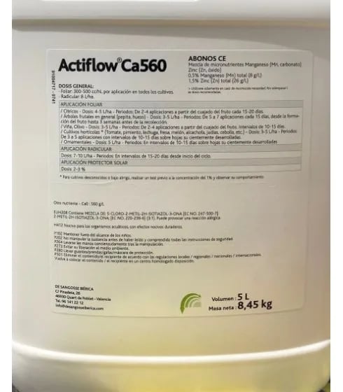 Calciumkoncentrat, 5 liter, dobbeltvirkende formel, blad- og rodapplikation, ernæringsmæssig støtte, solbeskyttelse