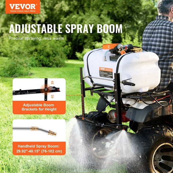 ATV Spot Sprayer, 60L kapacitet, 1.9 GPM flow rate, justerbar bom,15gal