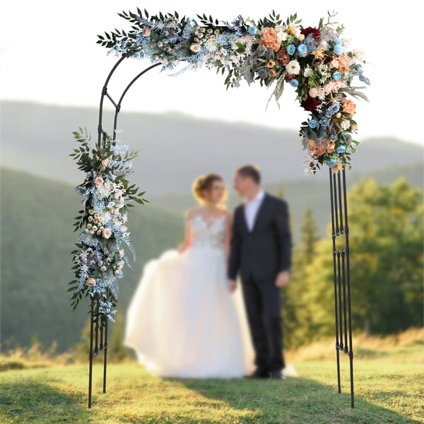 Havebue Trellis, Fritstående Design, Elegant Snoet Mønster,sort