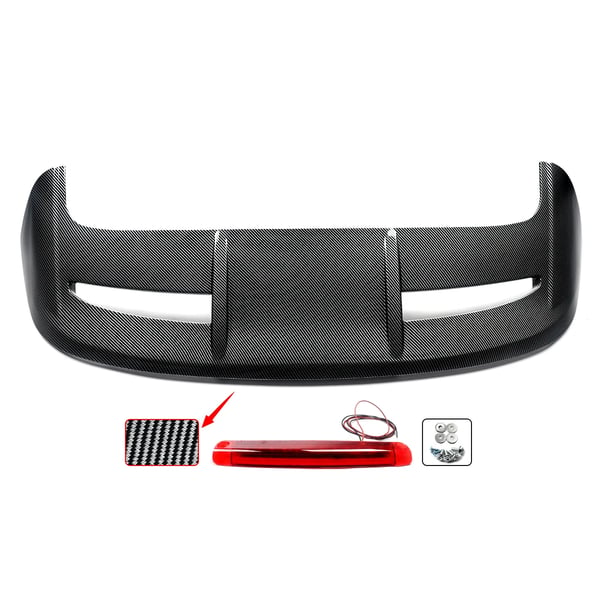 Bakre takspoiler, svansvingdesign, ABS-plastkonstruktion, kolfiberlook