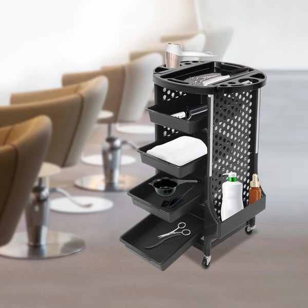 Salon Opbevaringsvogn, Mobil Design, Holdbar Konstruktion,sort