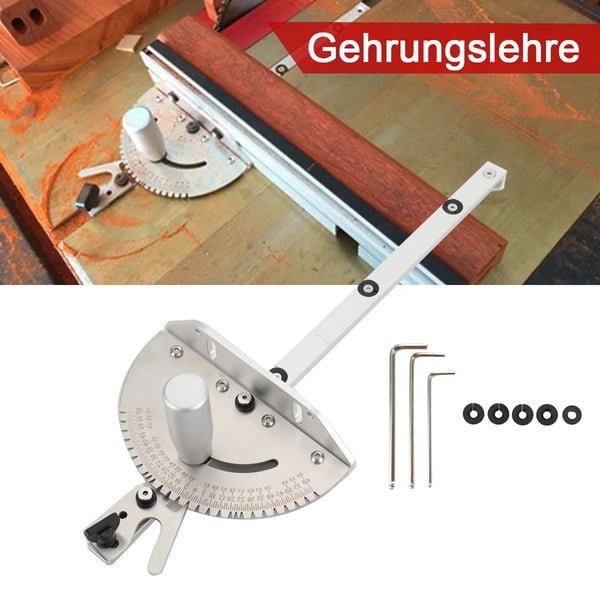 Vinkel Miter Gauge, Længde 450mm, Bredde 178mm, Justerbar Vinkel 0-60°, Skruestørrelse 6mm, Anvendelse Træbearbejdningsværktøj