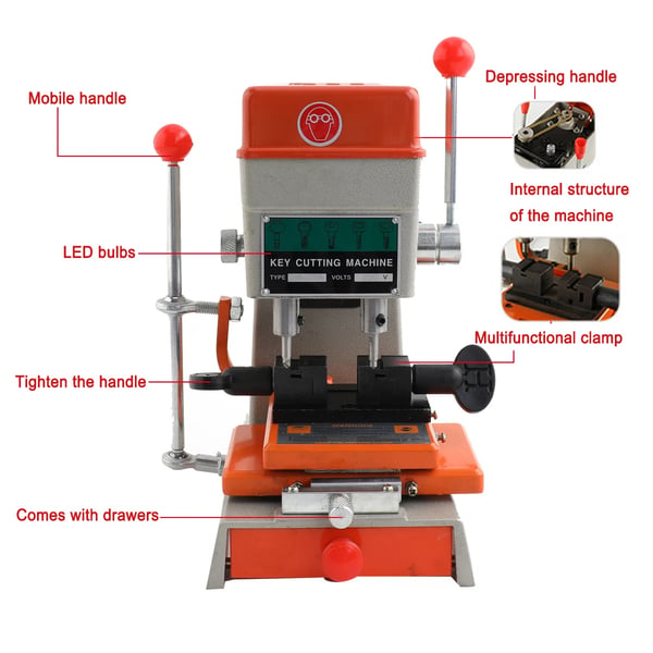 Nøgleklippermaskine, 220V, 8000 RPM, 100W Effekt, Kompakt Design, Tilbehørs skuffe