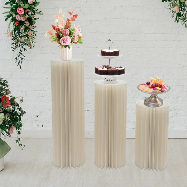 Pedestal Stande, Moderne Design, Alsidig til Begivenheder,Cremehvid