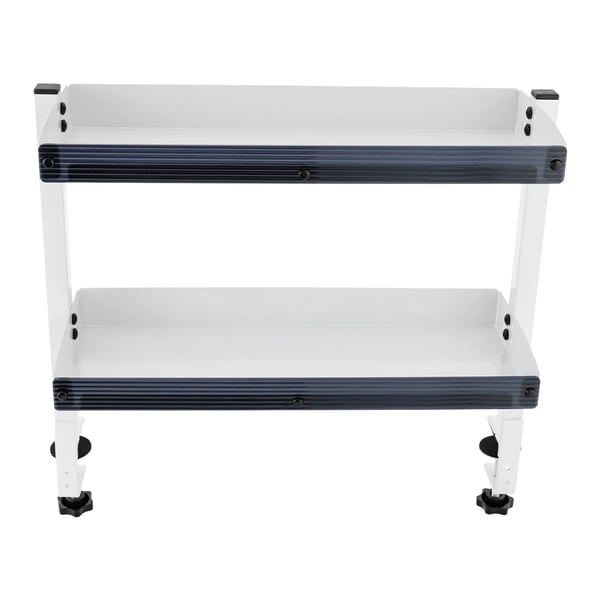Skrivebordsreol, Klem-design, 2-niveau Opbevaring,HVID